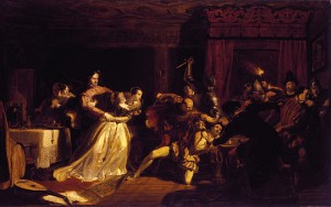 1833 artist's depiction of the murder of David Rizzio in 1566