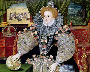 Portrait of Elizabeth I celebrating her victory over the Spanish Armada