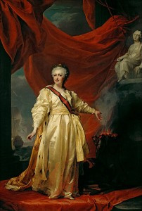 Portrait of Catherine the Great as a Legislator in the Temple Devoted to the Godess of Justice by Dmitri Levitsky, early 1780s.