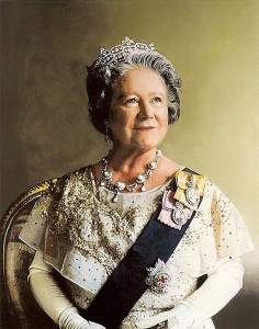 Portrait of Her Majesty Queen Elizabeth The Queen Mother by Richard Stone in 1986