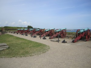 The Kronborg Cannons, overlooking "the Sound" between Denmark and Sweden