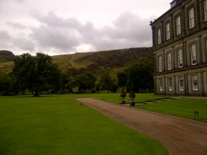 Holyroodhouse Gardens, where the Queen hosts Scottish garden parties today.