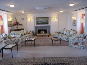 The Queen's drawing room aboard Britannia
